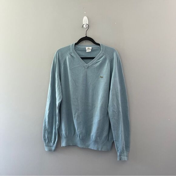 Lacoste Sky Blue V-Neck Sweater - Picture 1 of 8